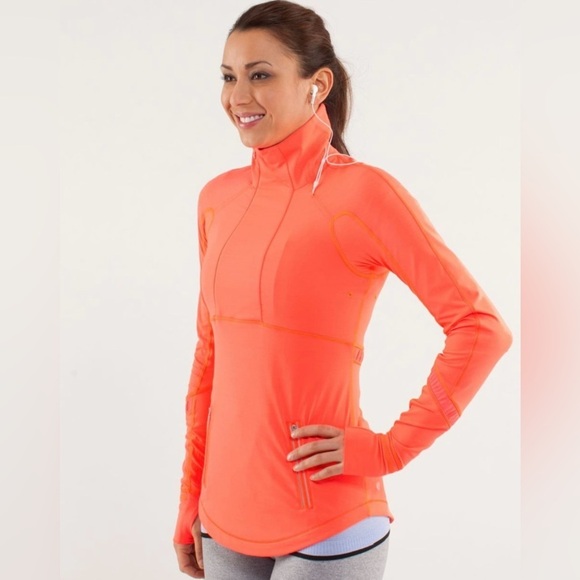 Lululemon Run: Reflect Pullover Light Flare 4 Neon Pink Orange Gym Yoga - Picture 1 of 11